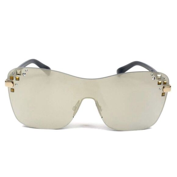 JIMMY CHOO | Mask Style Embellished Gold Mirrored Sunglasses 138/M main image 5
